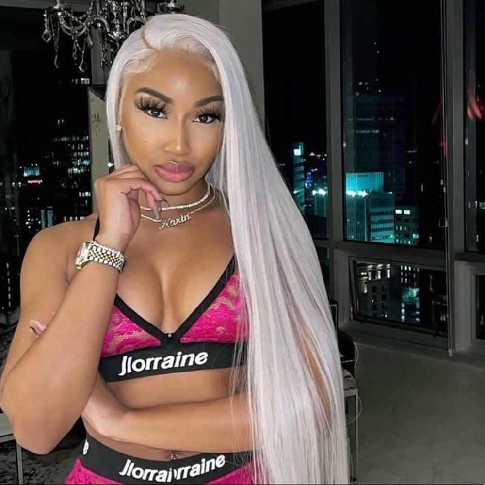 ♥️ 30” WHITE BLONDE LONG #60 STRAIGHT Lace Front Wig *NWT*💖